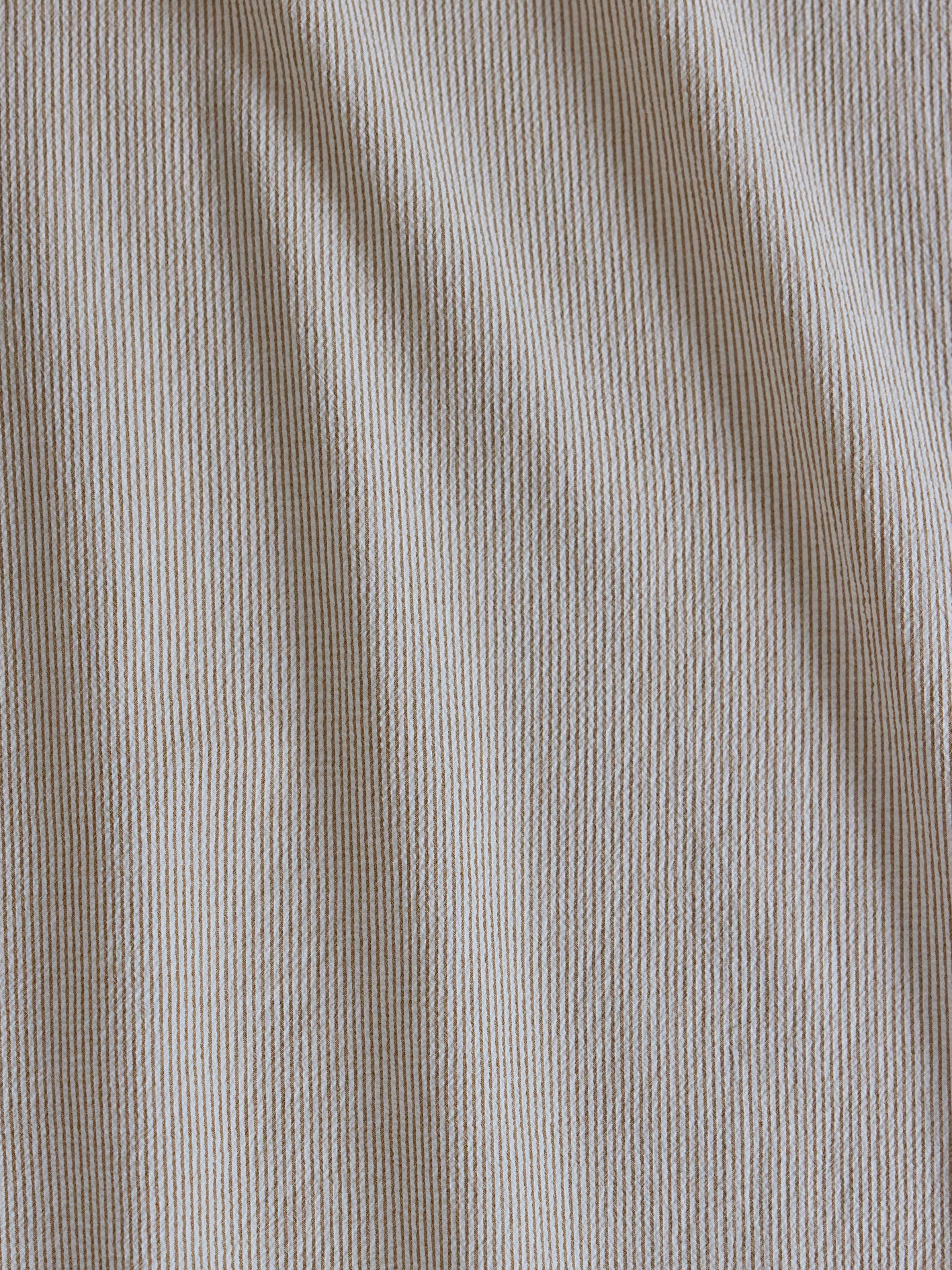 Coupon 1.8m de SEERSUCKER FINES RAYURES KAKI & BLANC