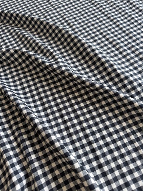 Coupon 2m ou 3m de VICHY SEERSUCKER NOIR & ÉCRU