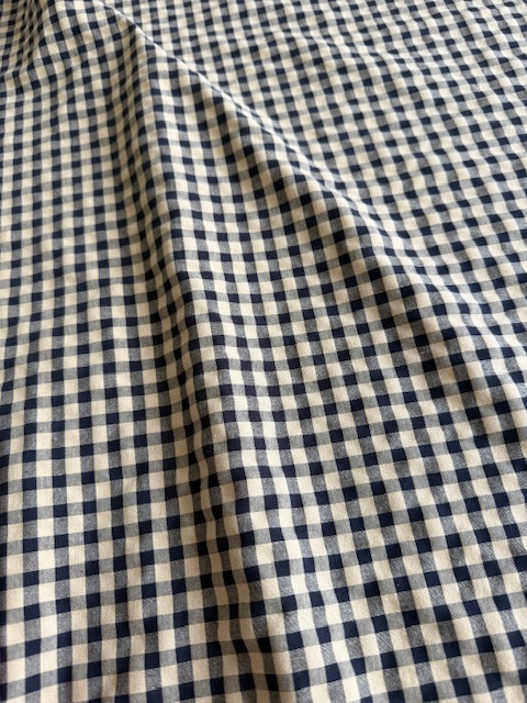 Coupon 2m ou 3m de VICHY SEERSUCKER MARINE & BEIGE