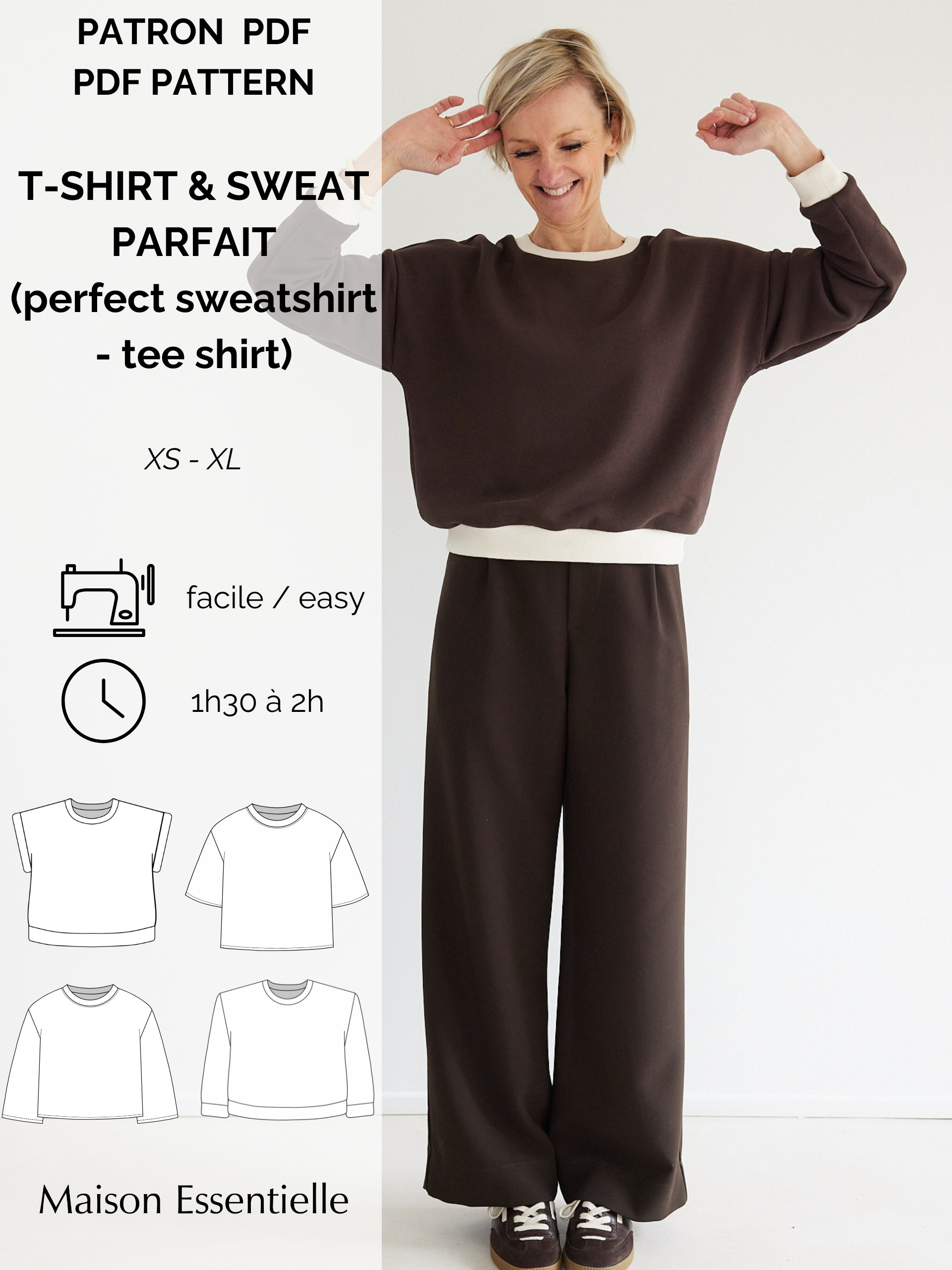 Patron le sweat & le Tee-shirt PARFAIT / the perfect sweatshirt & tee-shirt pattern - PDF