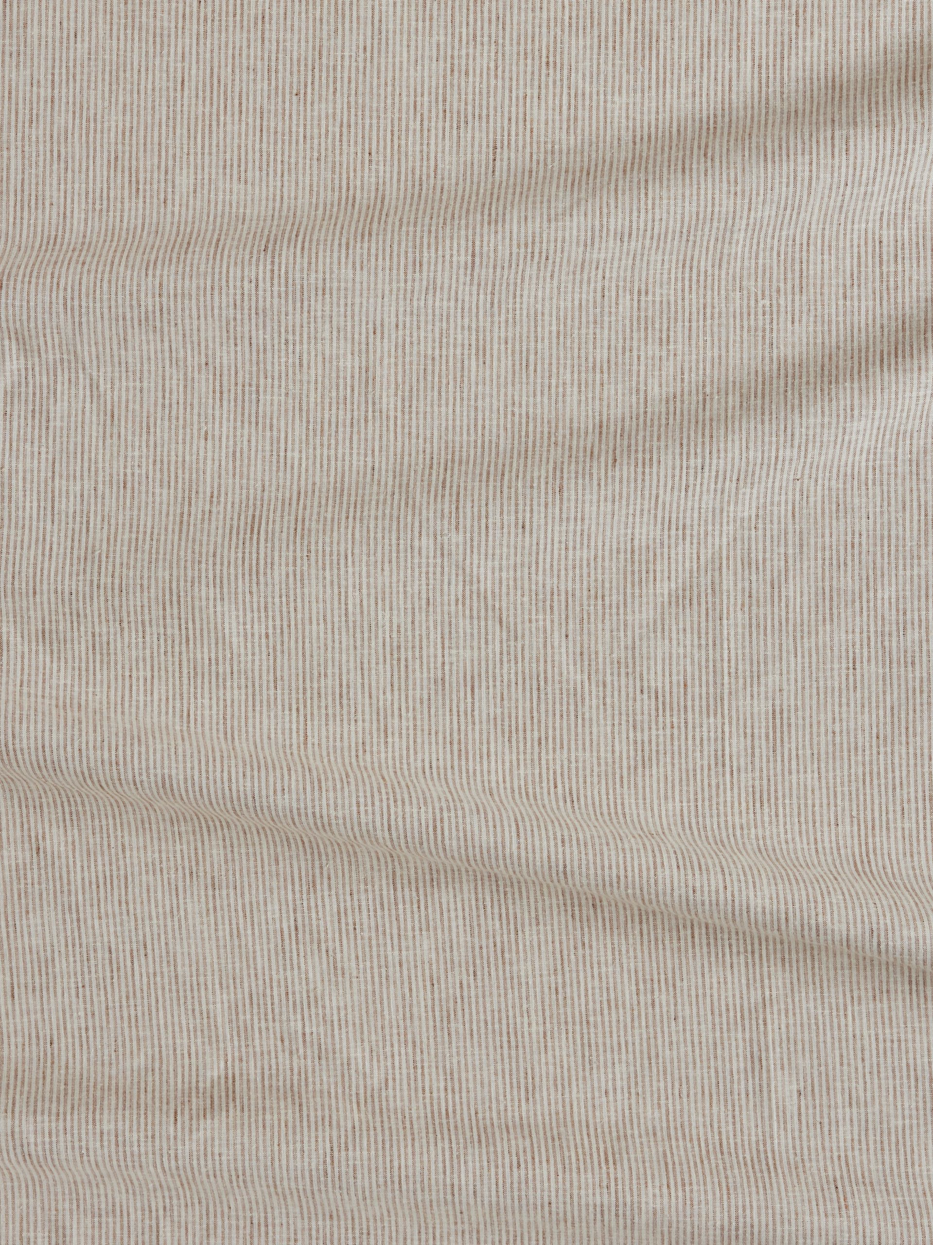 Coupon 2.8m de COTON FINES RAYURES BEIGE & ÉCRU