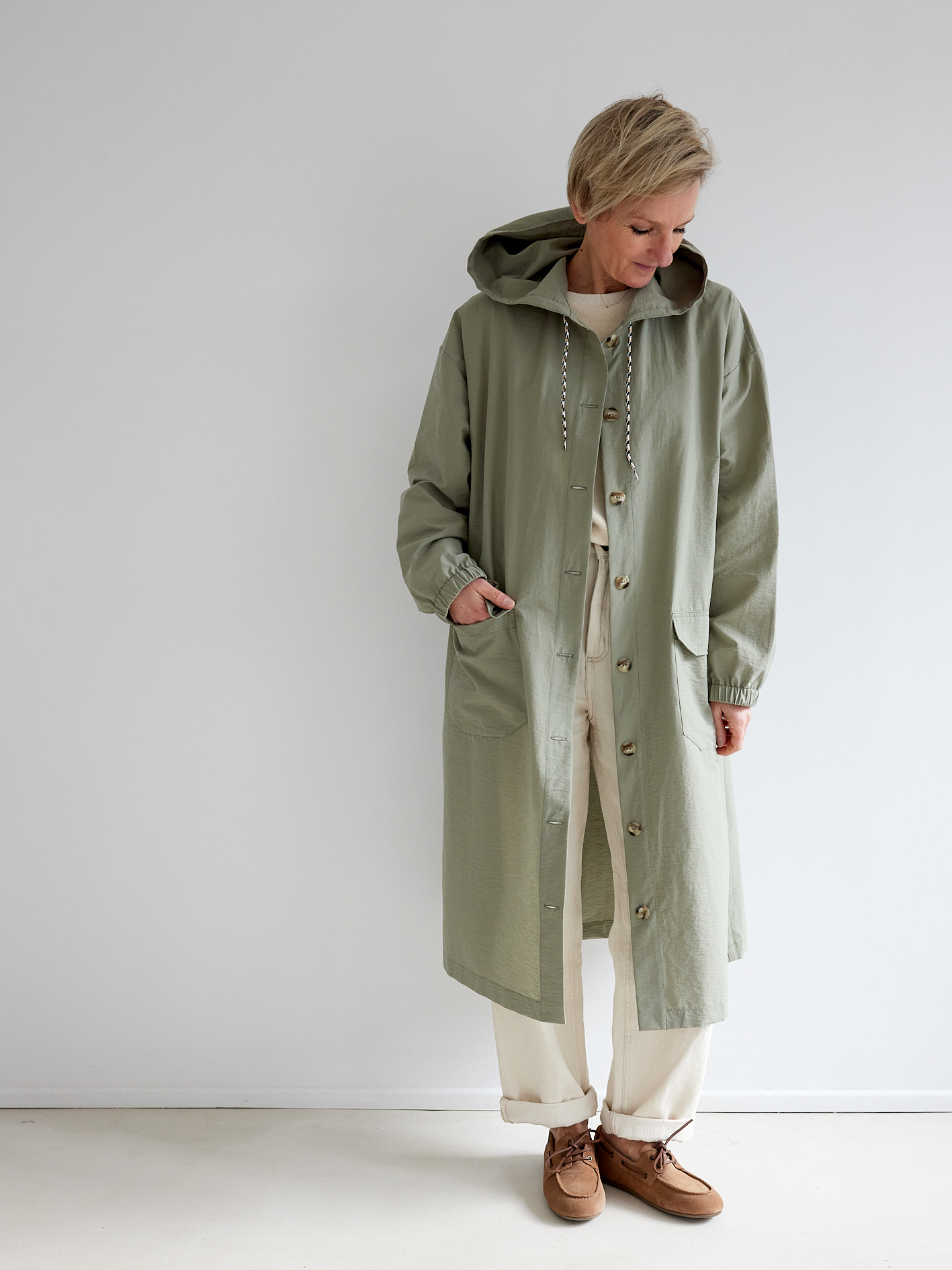 La parka Escapade vert sauge - cousue