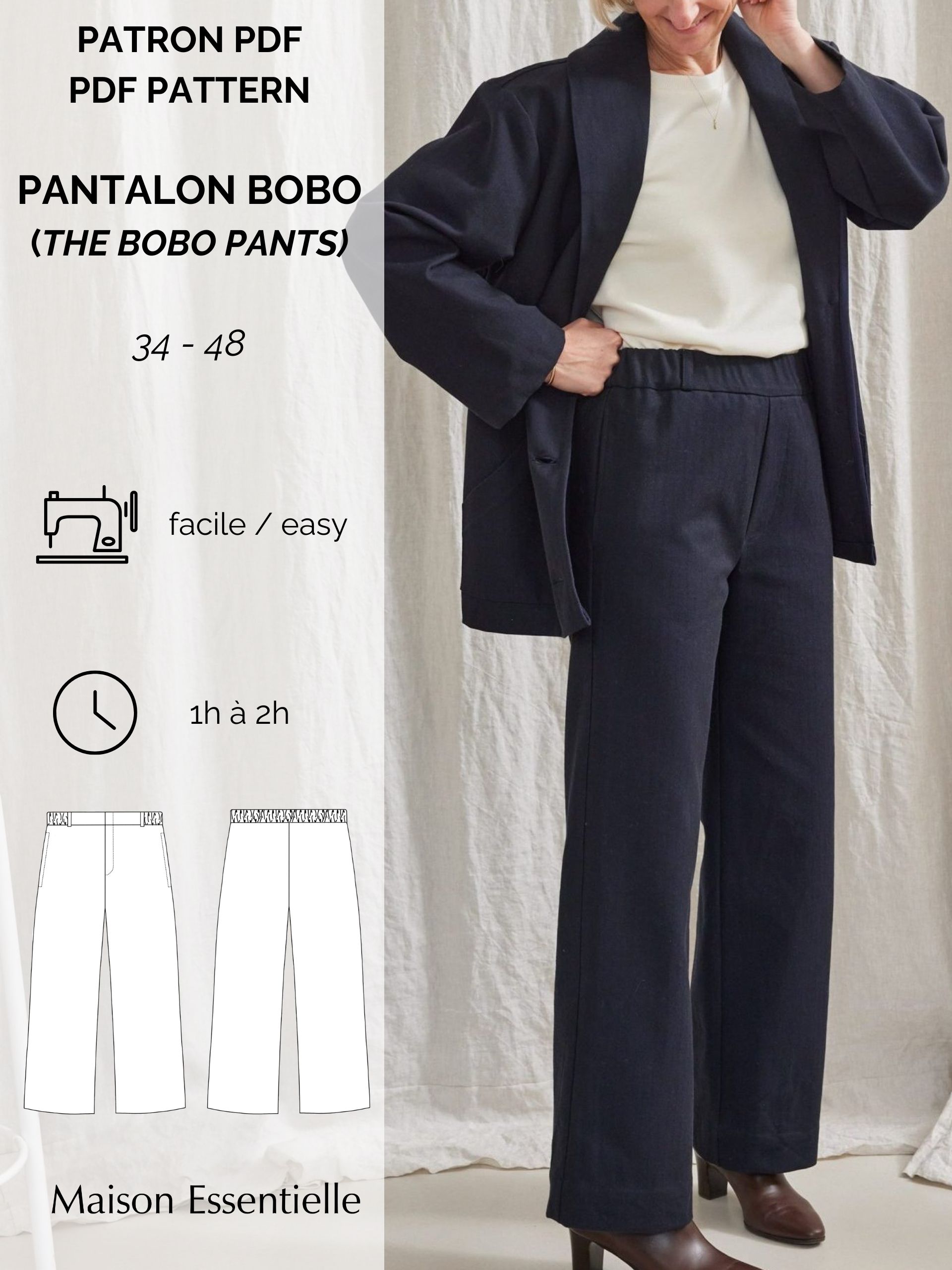Patron le pantalon Bobo / the Bobo pants pattern - PDF