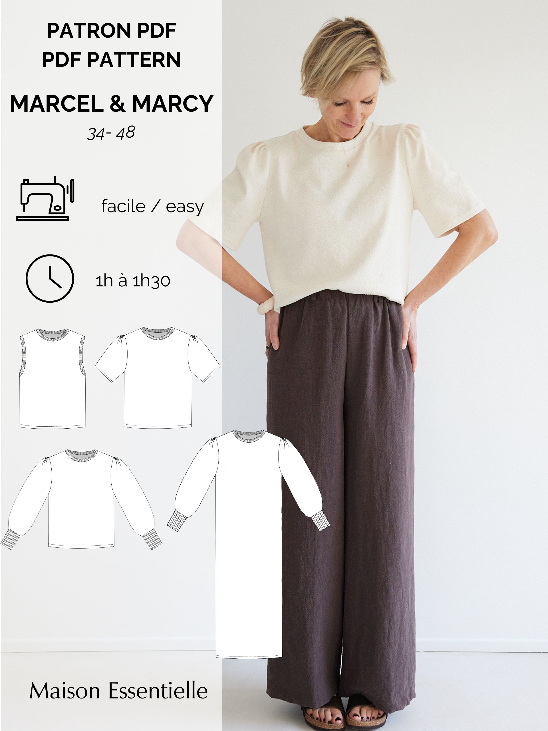 Patron le top MARCEL & MARCY / MARCEL & MARCY TOP pattern - PDF