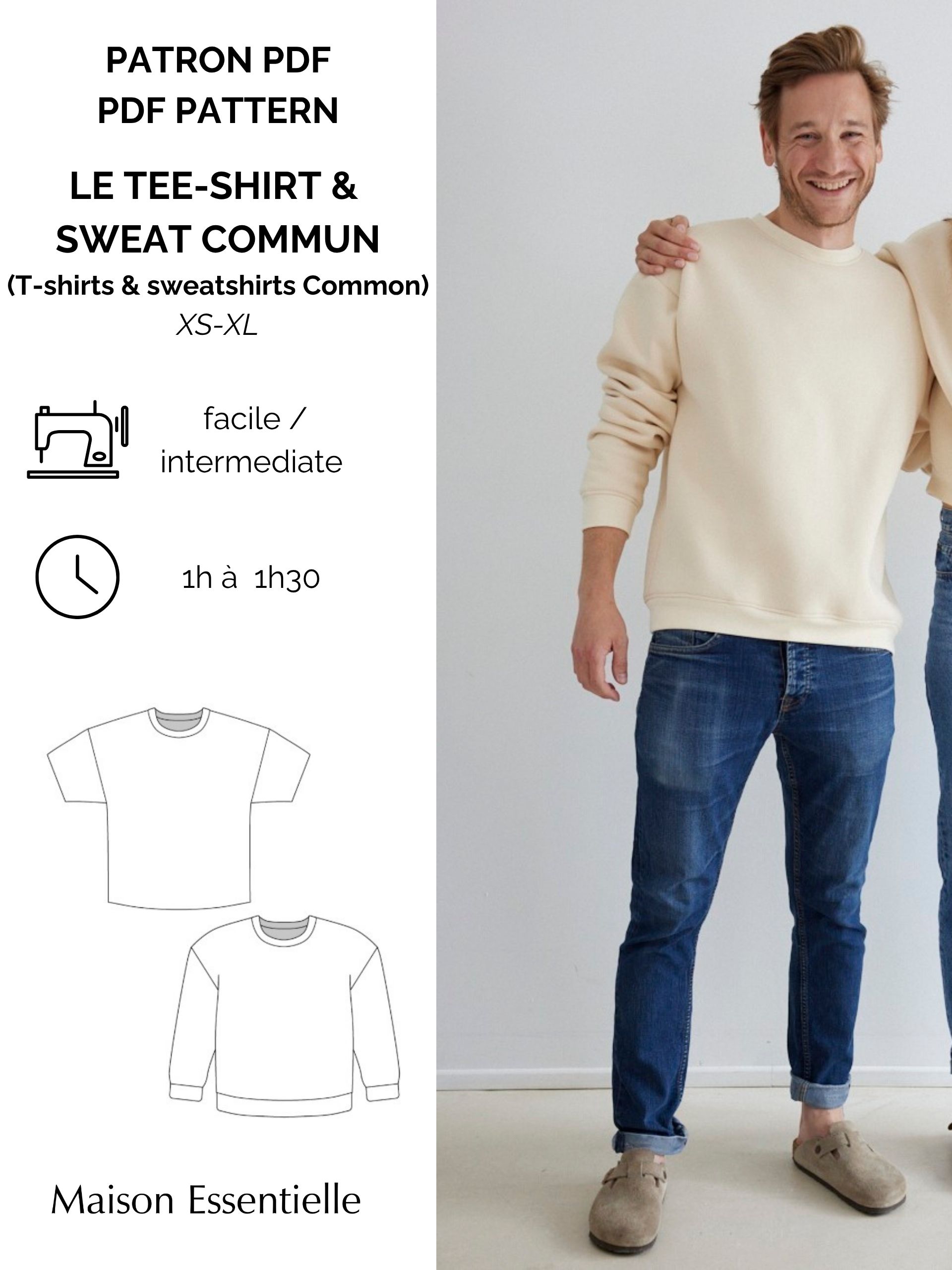 Patron le TEE-SHIRT & SWEAT COMMUN/ the T-SHIRTS & SWEATSHIRTS COMMON pattern - PDF