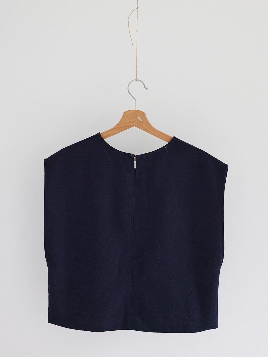 Coupon 0,8m de FLANELLE DE LAINE MARINE – Image 11