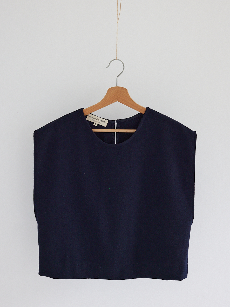 Coupon 0,8m de FLANELLE DE LAINE MARINE – Image 10