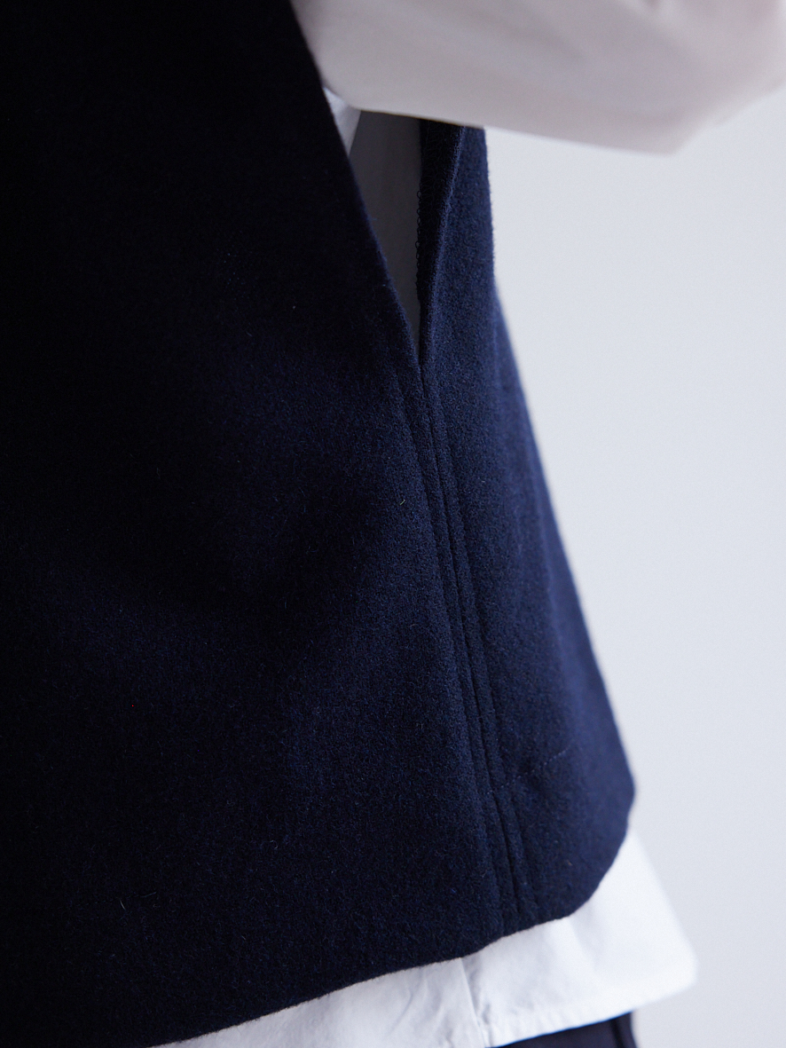 Coupon 0,8m de FLANELLE DE LAINE MARINE – Image 9