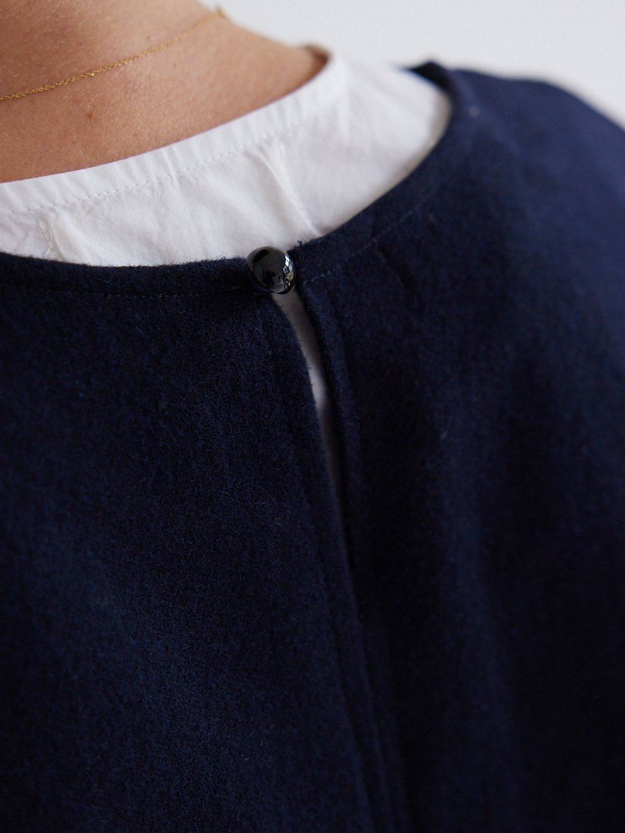 Coupon 0,8m de FLANELLE DE LAINE MARINE – Image 8