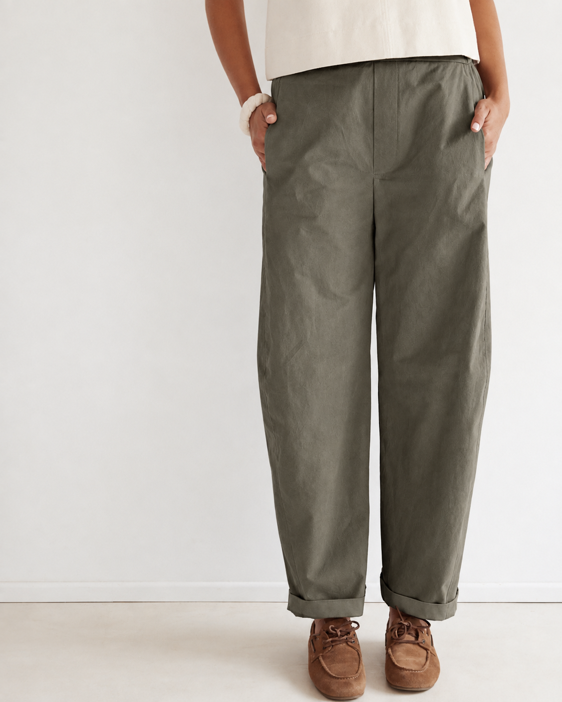 Coupon 2m de SERGÉ KAKI CENDRÉ Oekotex – Image 3